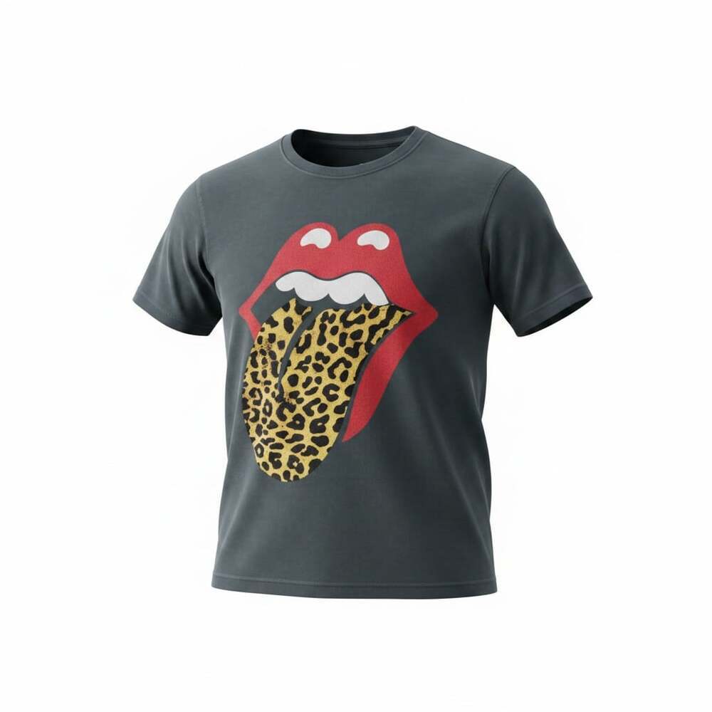 Daydreamer Rolling Stones Leopard Tongue Graphic T-Shirt Size S